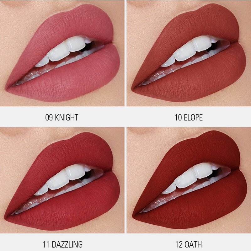 12 Colors Matte Lip Gloss Waterproof Makeup Long Lasting Non-Fading Nude Lip Glaze Lipstick