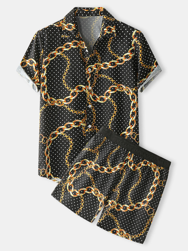 

Polka Dot Chain Baroque Print Outfits, Black