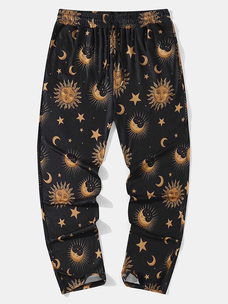 Mens Galaxy Body Pattern Ankle Length Comfy Pajamas Bottoms