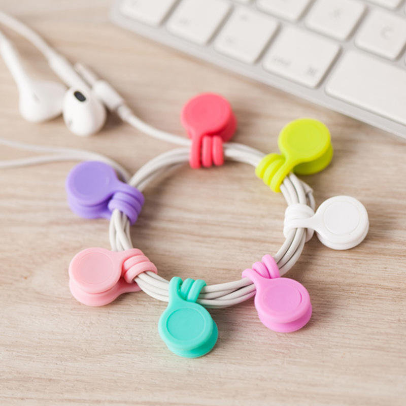 3pcs Magnetic Adsorption Wire Cable Key Key Earphone Storage Holder Clips organizador
