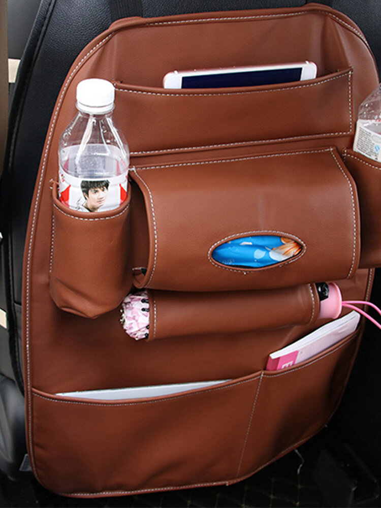 Leather Chair Back Storage Bag Multi-function Car Set Box Back Bag Outdoors Hanging Bag