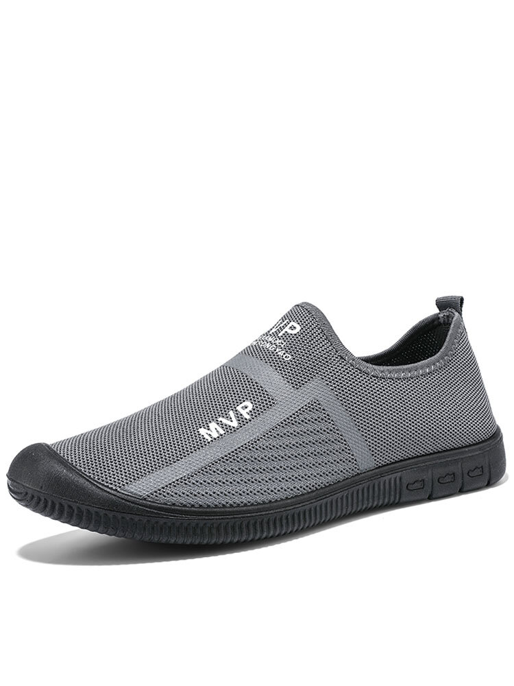 

Men Breathable Lazy Slip On Light Weight Soft Walking Shoes, Black;gray