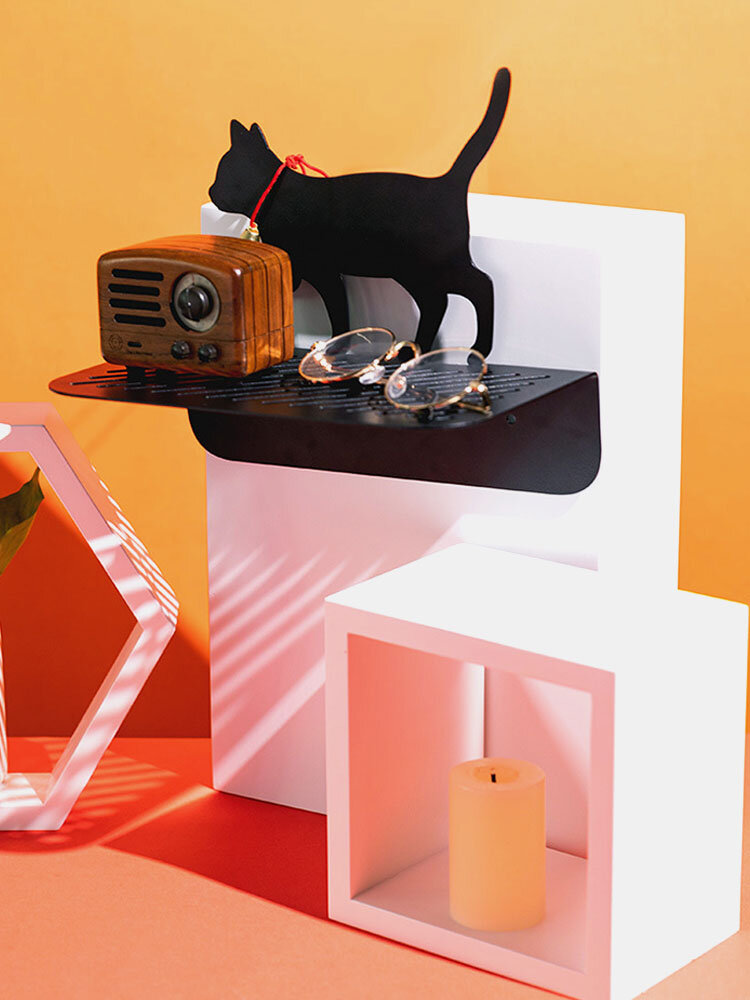 Katzenregale Schmiedeeisen-Hängekorb frei von Löchern Wandfreies Küchen-Badezimmer-Lagerregal