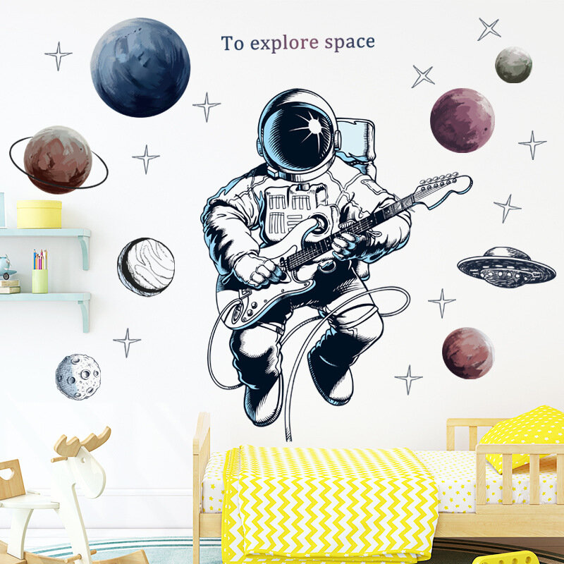 

Space Theme Astronaut Wall Sticker Dormitory Living Room Wall Decor Self-Adhesive Bedroom 3d Kids Room Decoration Home D