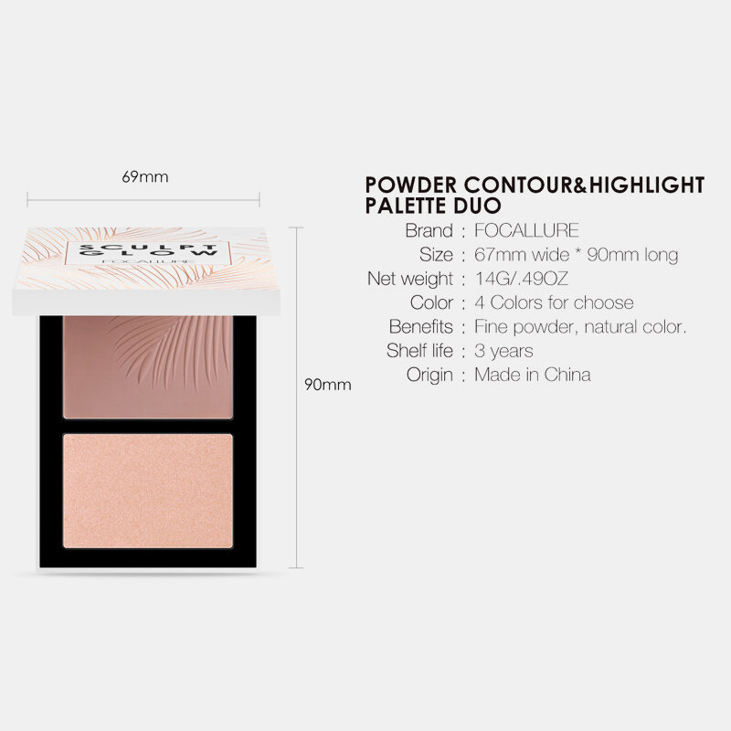 Two-Color Combination Highlighter Palette Shadow Nose Shadow Powder Face Makeup