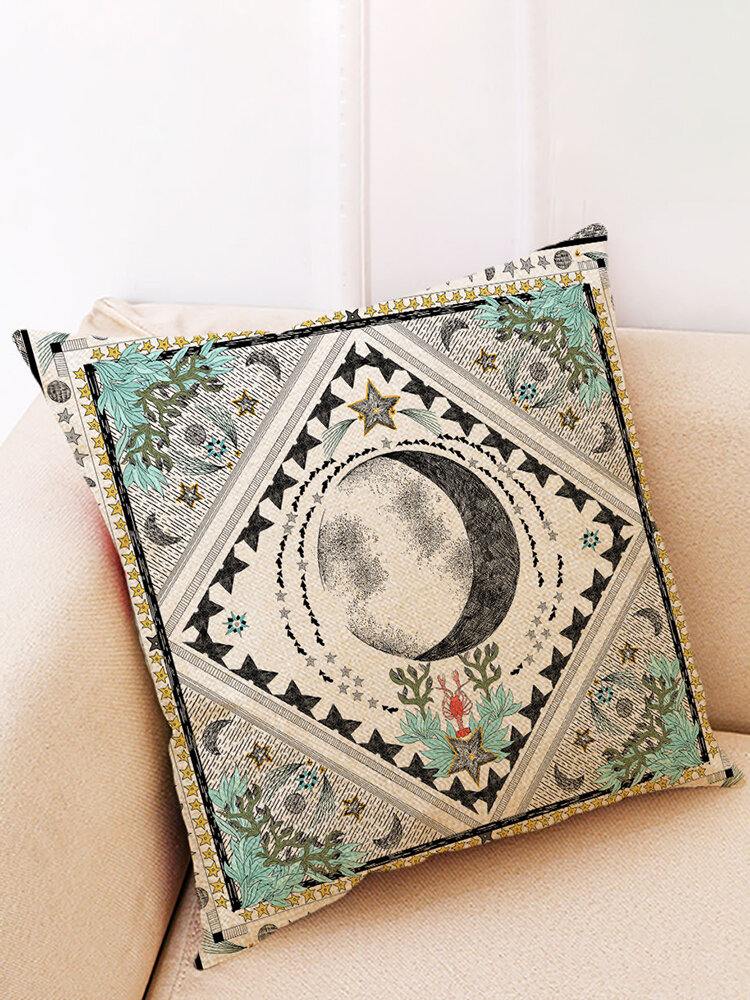 

Mandala Tarot Creative Style Linen Throw Pillow Cover Home Office Back Cushion Cover Star Pillowcase