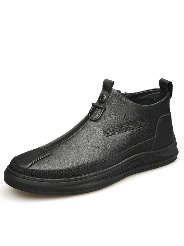 Men Comfy Zipped Inside Soft Sole Leather Ankle Boots