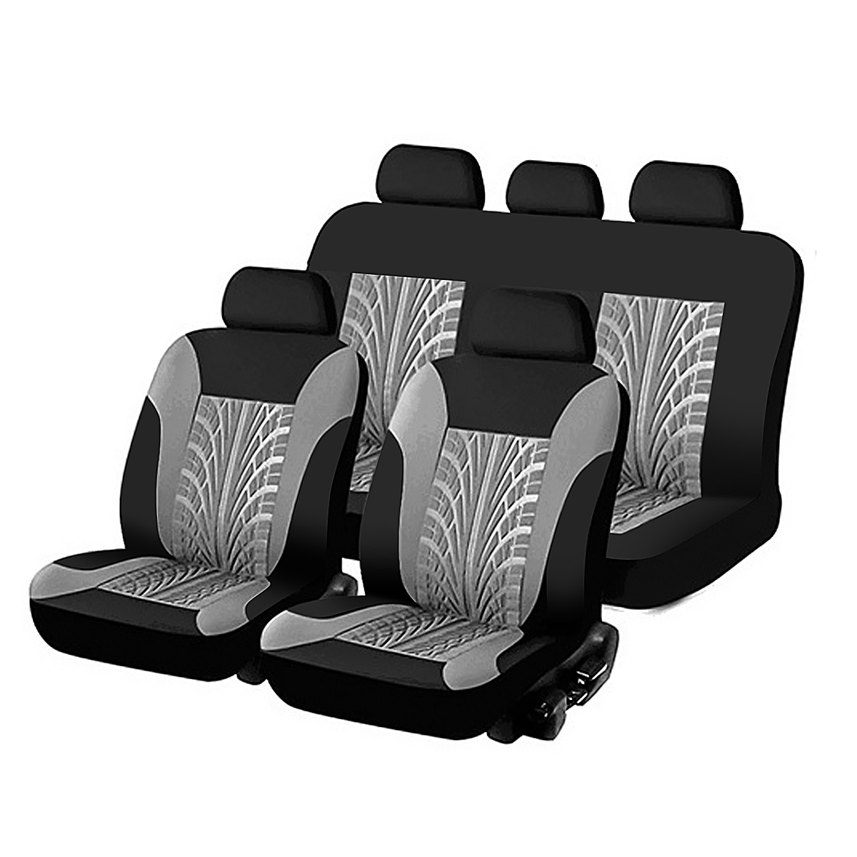 

Universal 9PCS Full SetAuto Seat Covers Tyre Track Embossed Car Seat Cover For Car Truck SUV Van 4 Colors Durable Poly