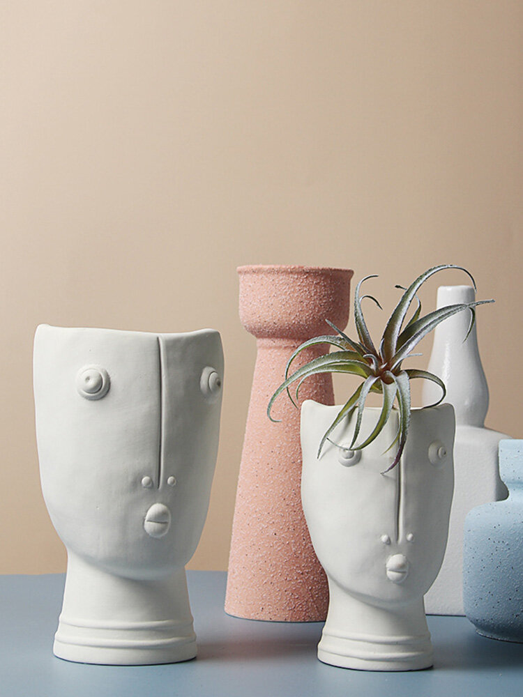 1PC Creative Nordic Style DIY Abstract Figure Character Home Garden Desktop Decor Succulents Flower Pot Planter Vase