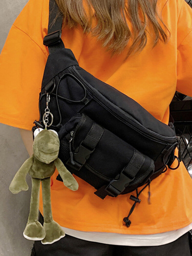 INS Canvas Lightweight Portable String Multifunction Adjustable Shoulder Strap Chest Bag