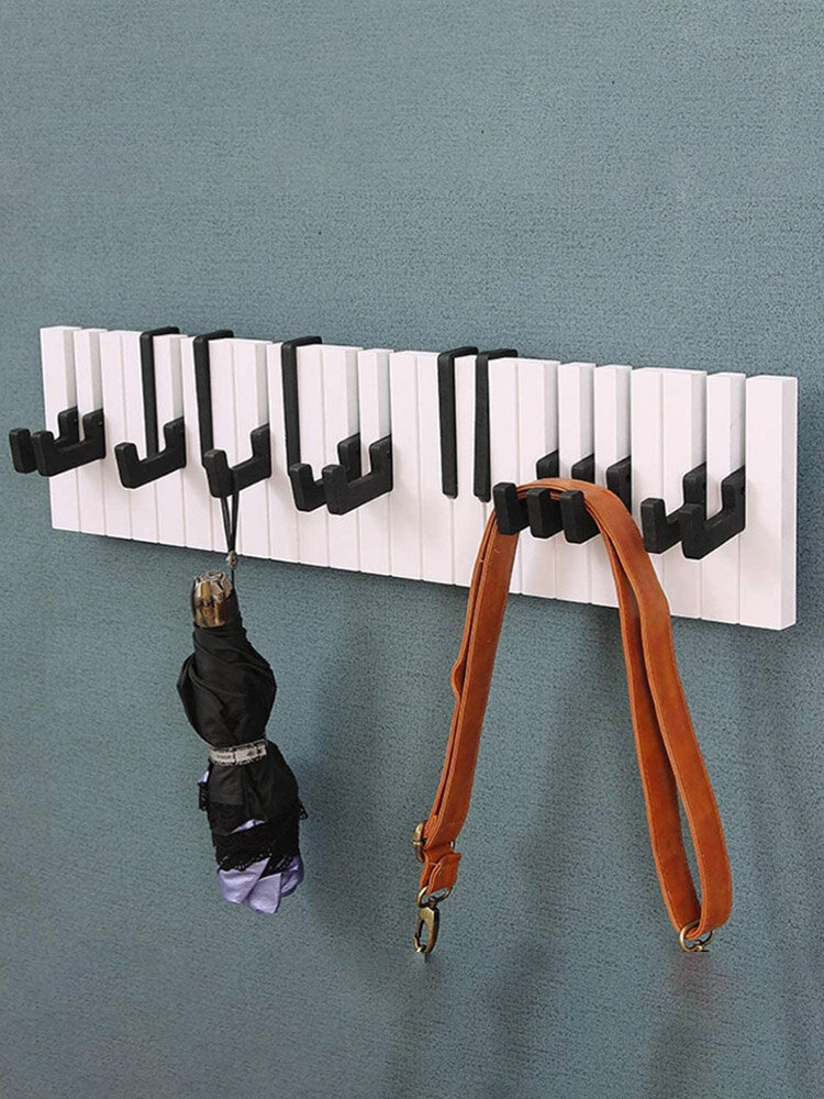 1 PC Wooden Creative Sturdy Hanger Hook Piano Keyboard Clothes Coat Hat Key Wall Hook Home Ornament Wall Accessories от Newchic WW