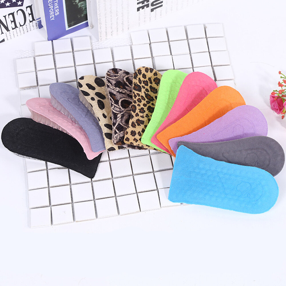 Random Color Two-layer Half-pad Crystal Clear Insole Silicone Honeycomb Increased Insole