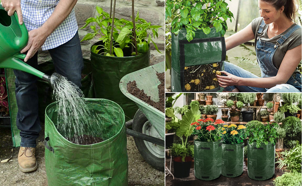 2PCS Potato Grow Bag Planter Grow Your Own Tomato Sack Spuds Tub Bags Pots RS 