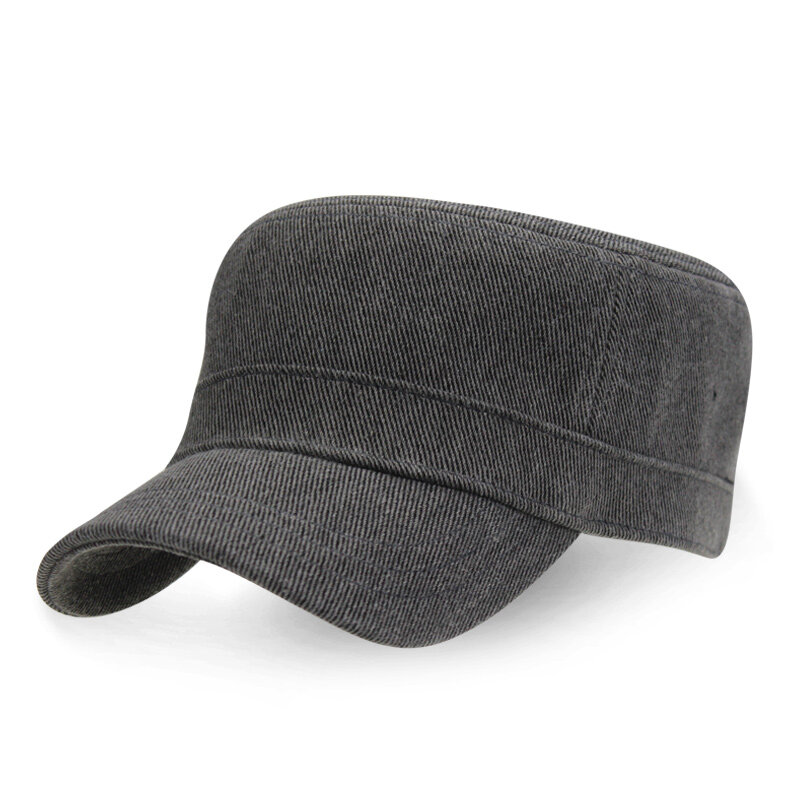 

Mens Simple Stylish Cotton Flat Roof Trucker Hats Outdoor Casual Visor Baseball Caps, Khaki;red;light grey;dark grey