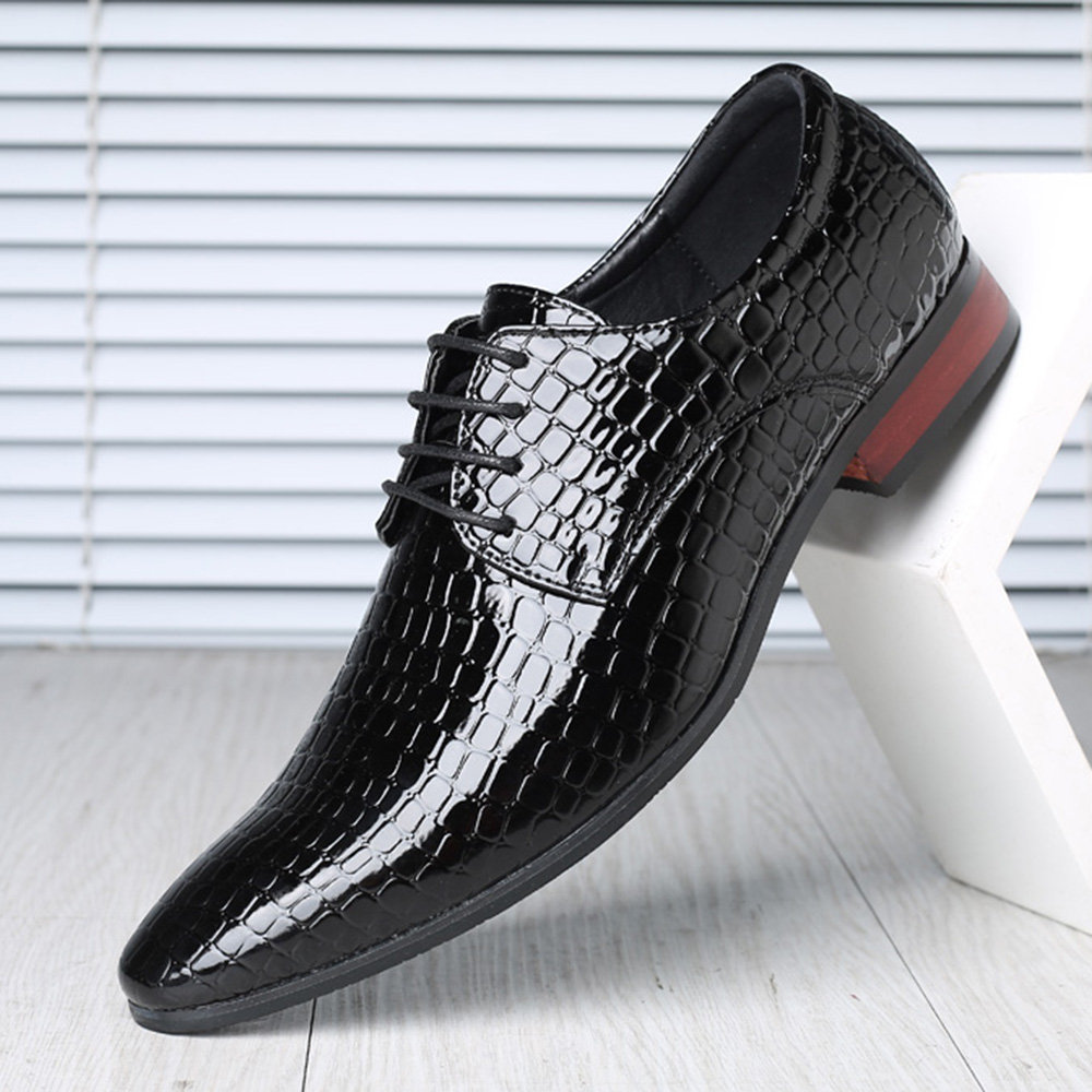 Large Size Men Stylish Leather Slip Resistant Business Formal Shoes ...