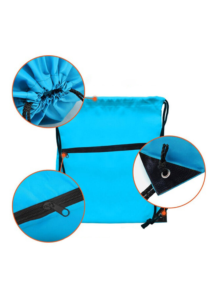 Drawstring Compartment Zipper Storage Bag With Headphone Jack Multi-Function Outdoor Sports Backpack