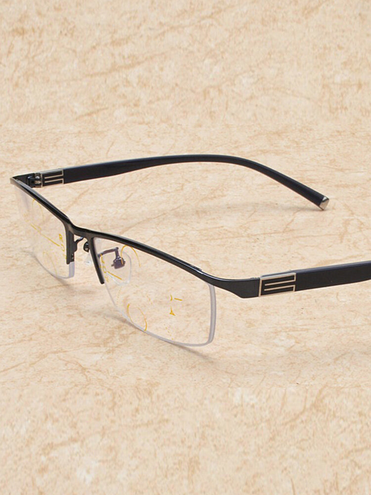 Men Vintage Multi-focus Look Far And Near Multifunctional Metal Reading Glasses