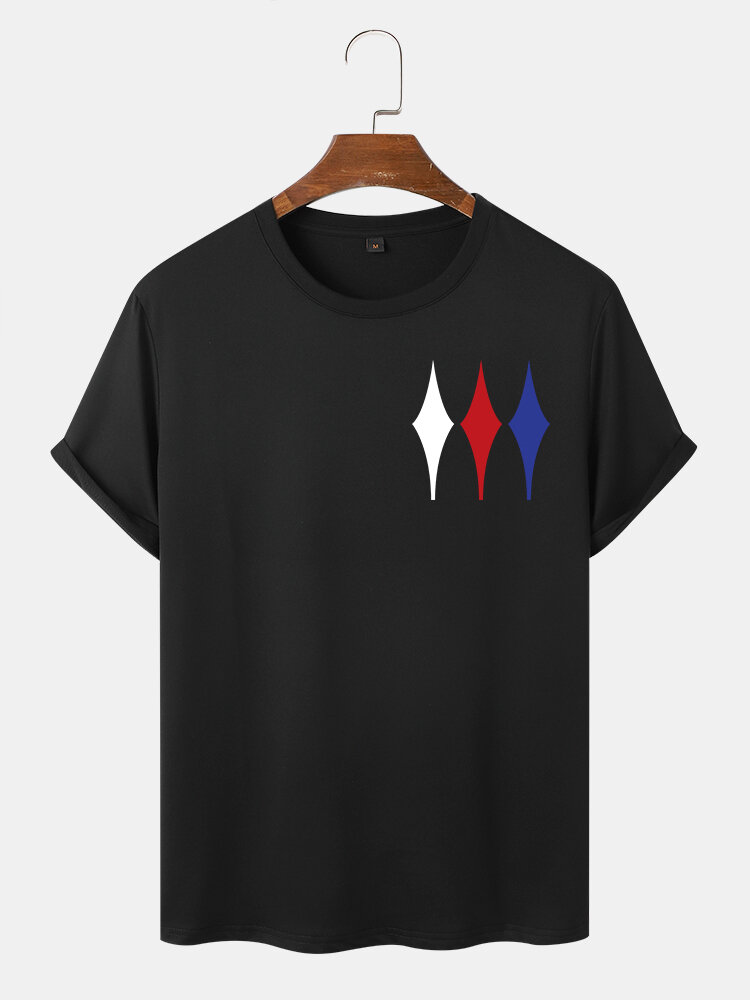 Kurzärmlige T-Shirts mit Rundhalsausschnitt und Argyle-Grafik für Herren