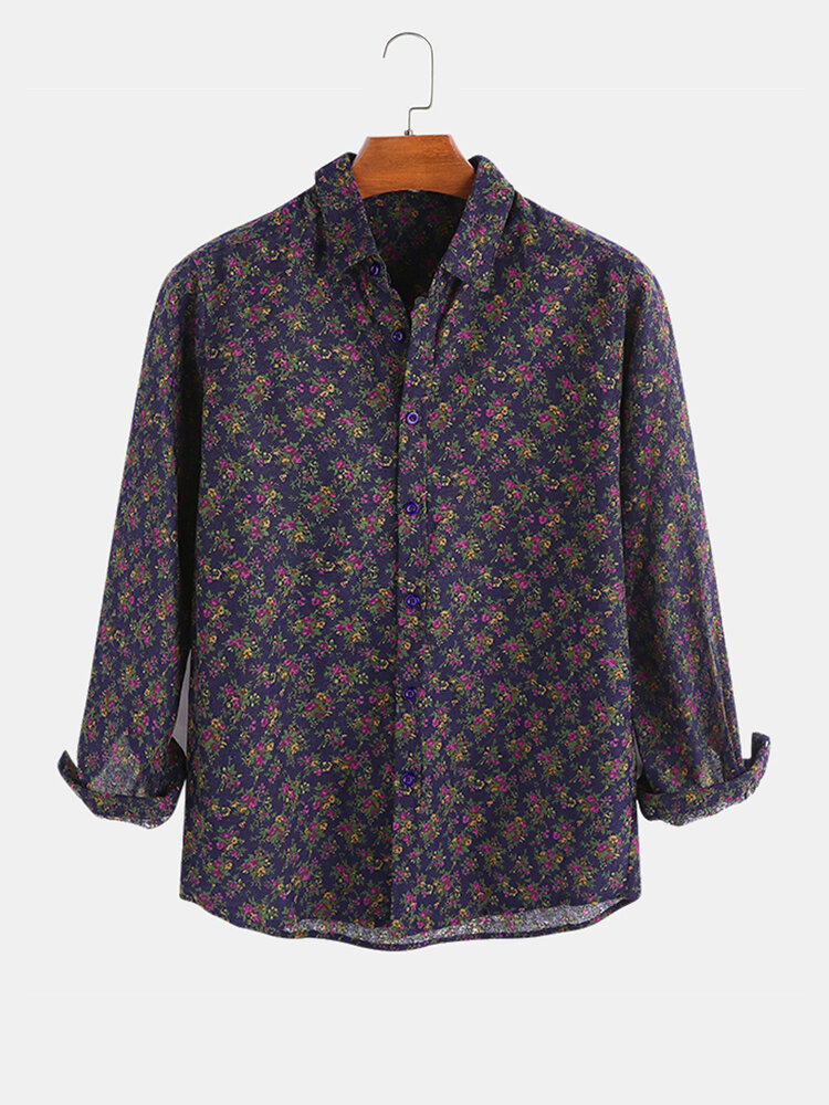 Men Ethnic Floral Printed Casual Fit Shirt 