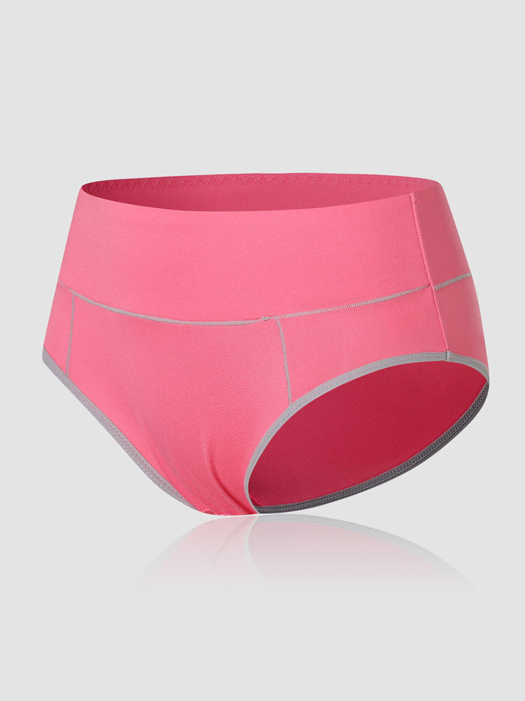 

Plus Size Women Cotton Contrast Lining Full Hip Soft Breathable Panties, Green;pink;orange;rose