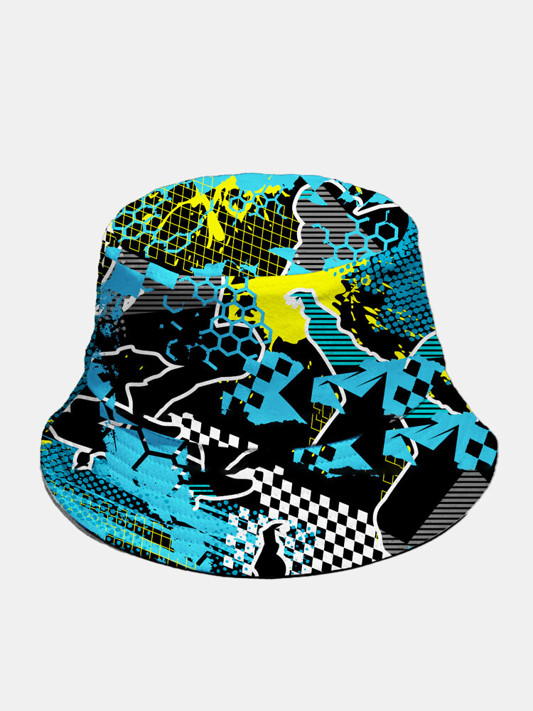 Unisex Cotton Overlay Sport Game Printing Fashion Sunshade Bucket Hat