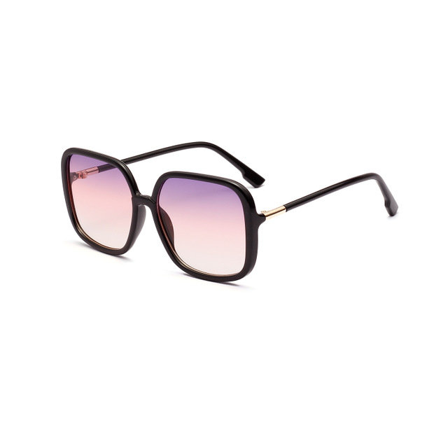 Color Ocean Lens Sunglasses Square Semi-metal Retro Sunglasses