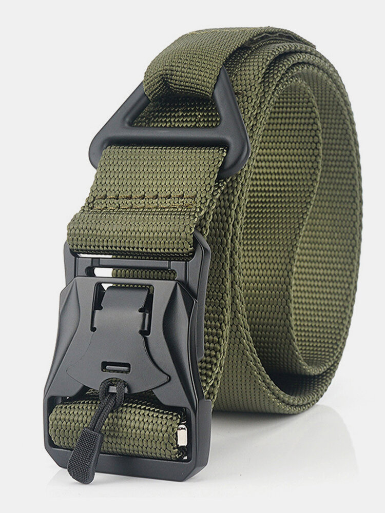 125CM Men Nylon Belt Alloy Magnetic Buckle Quickly Unlock Tactical Casual Belt