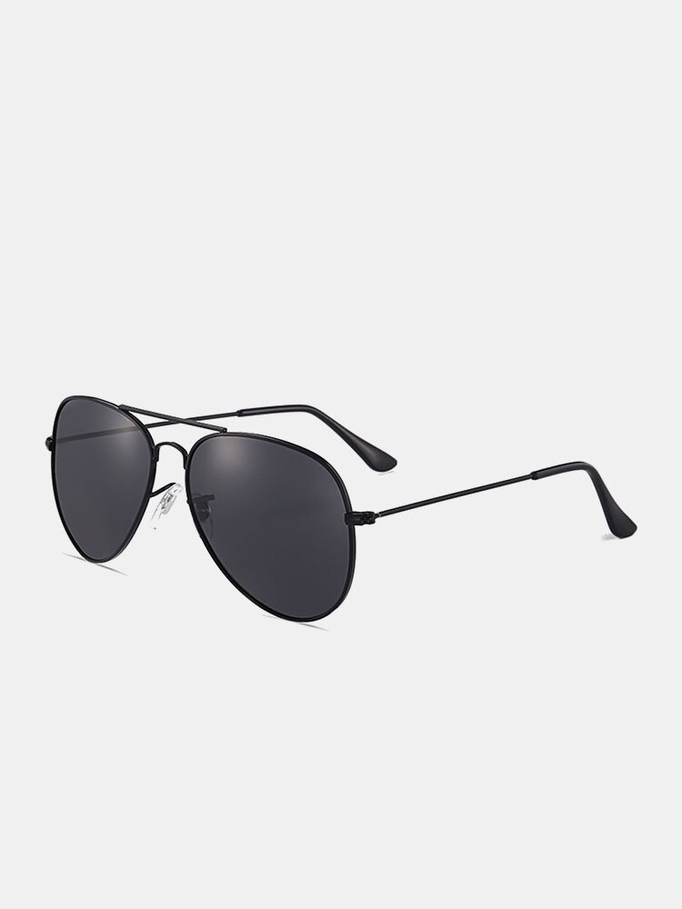 Men Alloy Full Frame Double Bridge Toad Glasses Polarized UV 400 All-match Retro Sunglasses