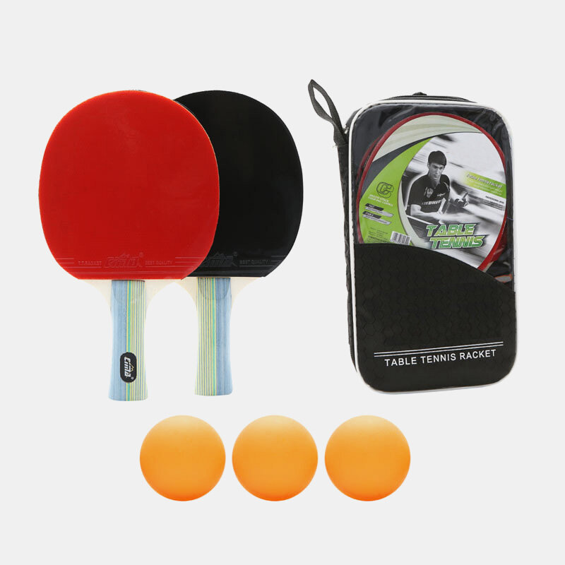 

2Pcs Table Tennis Bat Racket Double Face Pimples In Long Short Handle Ping Pong Paddle Racket Set