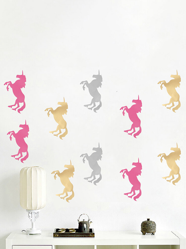 10Pcs Unicorn Wall Stickers Bedroom Living Room Background Wall Decals  Art 