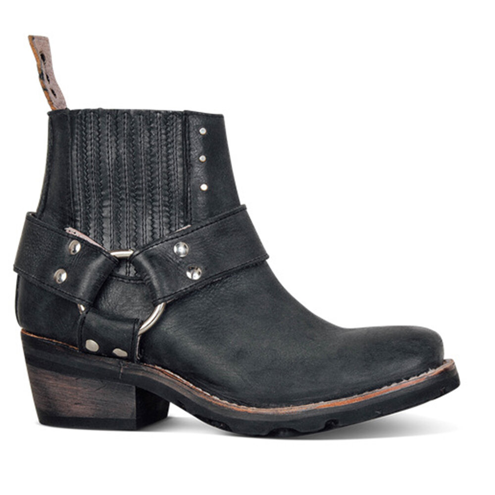 Belt Ring Square Heel Ankle Boots