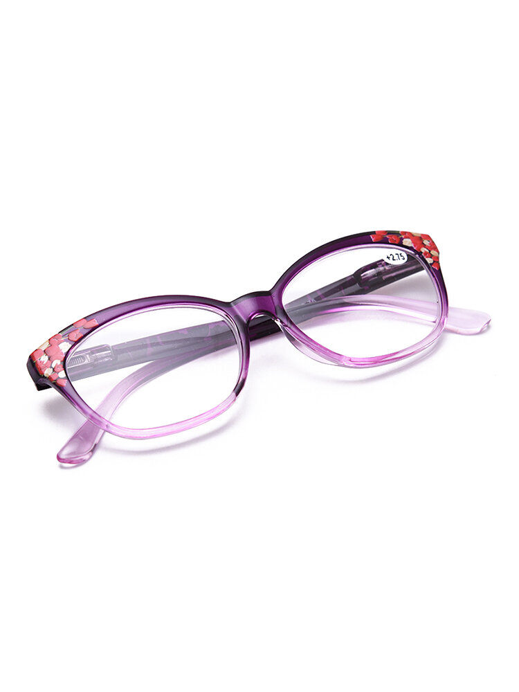 Women Vogue Light Resin Plastic Anti-fatigue Comfortable Computer Cat Eye Reading Glasses