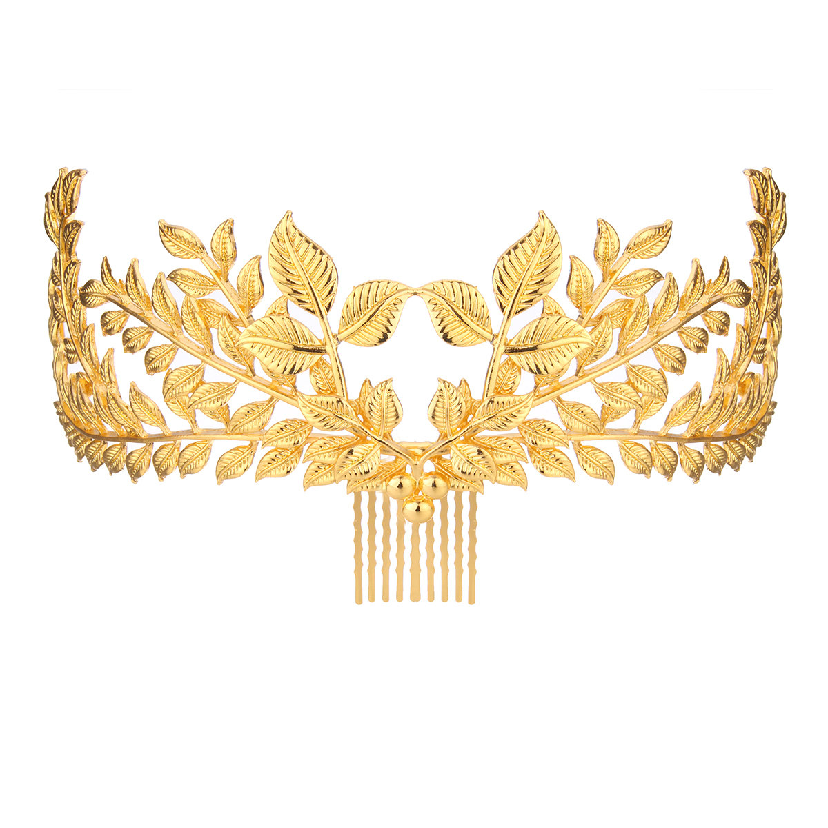 

Vintage 20's Headpiece Comb Bride Gold Leaf Headdress Headband Roman Hair Crown