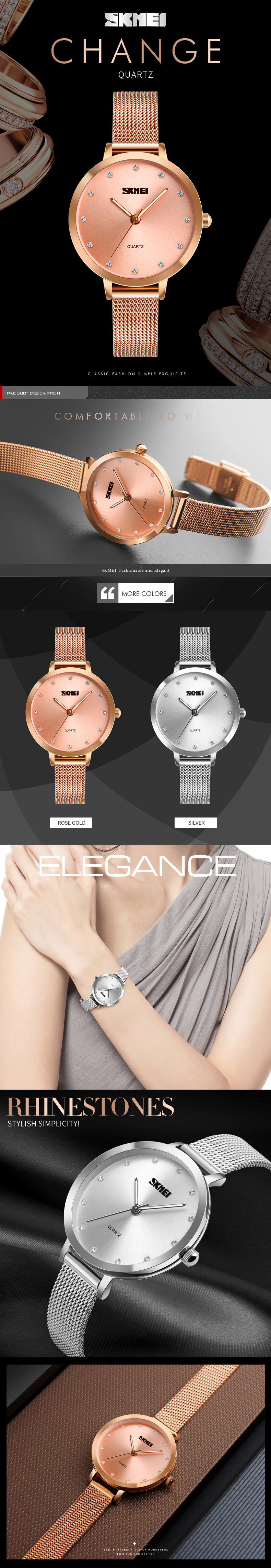 Casual Crystal Quartz Watches Ultra Thin Dial Full Steel Women Wrist Watch For Women