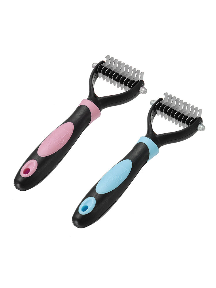 

Pet Comb Pet Open Knot Comb Stainless Steel Hair Removal Open Knot Knife To Floating Hair Dog Comb, Blue;pink