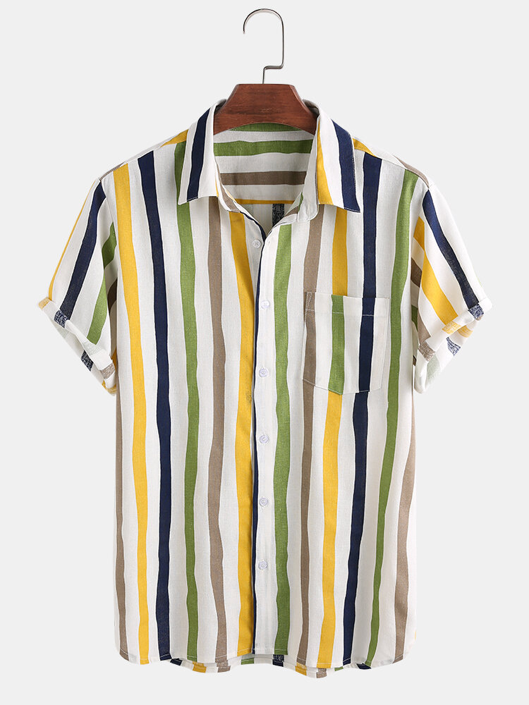 Striped Short Sleeve Shirt Outlet, 57% OFF | www.ingeniovirtual.com