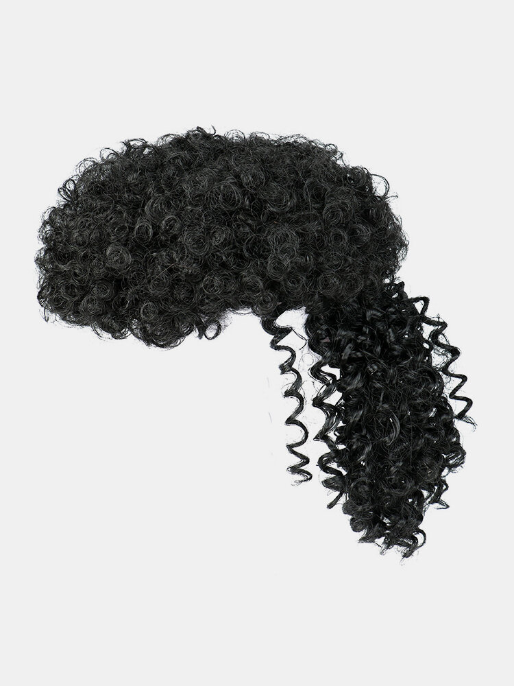 

5 Colors Africa Small Curly Short Wig Fluffy Bangs Explosive Head Hair Bag