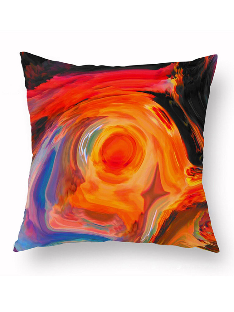 INS Style Abstract Colored Printed Short Plush Cushion Cover Home Art Decor Sofa Throw Pillow Cover