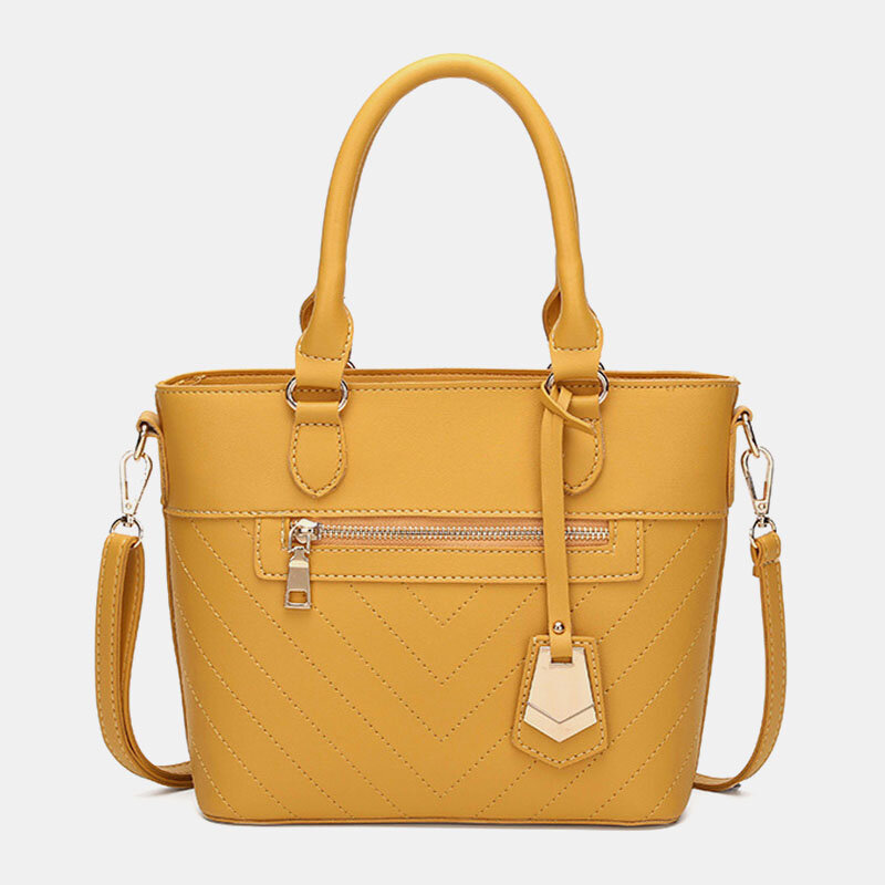 

Women Solid Multi-pocket Commuter Satchel Crossbody Bag, Yellow;black;brown