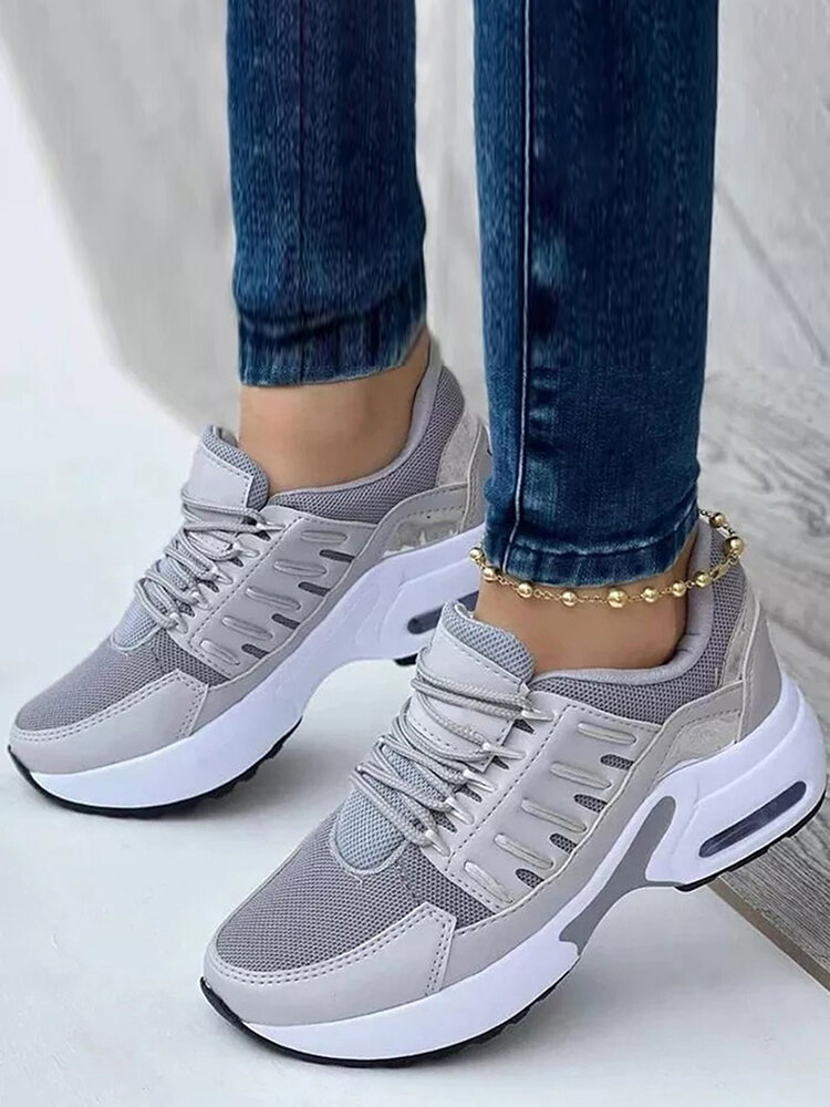 Women Comfortable Round Toe Large Size Casual Sneakers