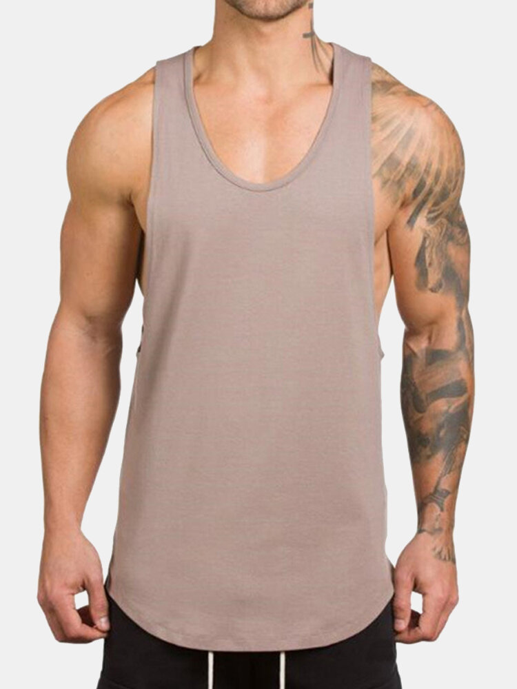 Mens Breathable Cotton Loose Indoor Muscle Fitness Workout Tank Top Cheap -  NewChic