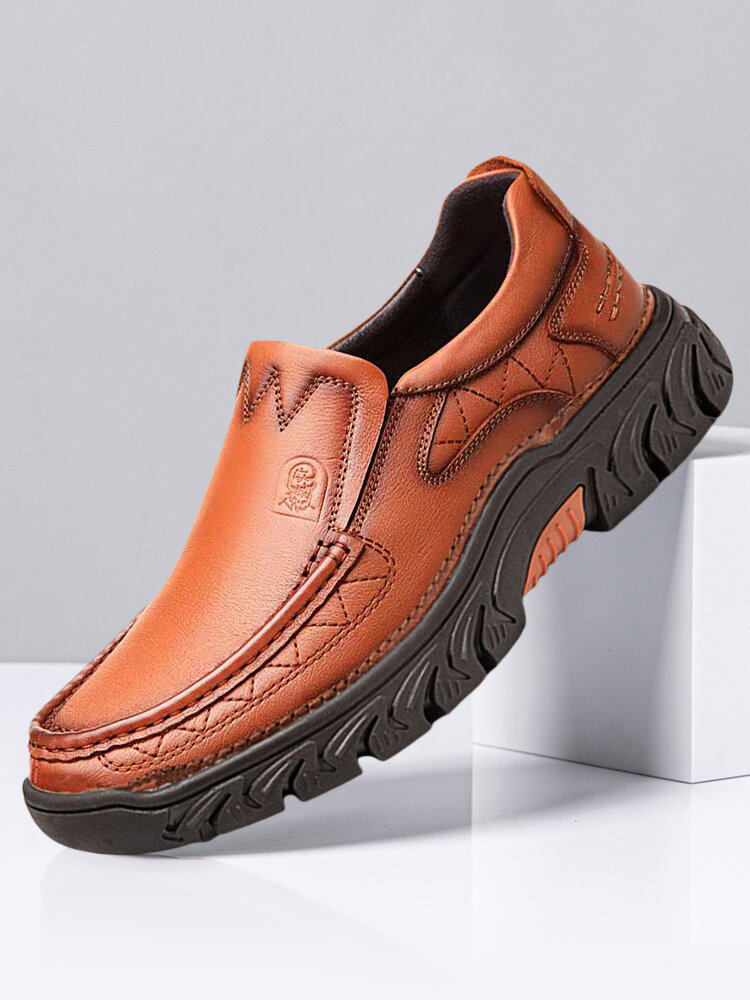 Men Comfy Round Toe Slip On Business Casual Loafers Driving Shoes