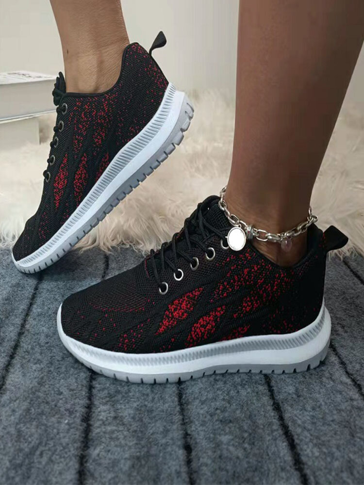 Plus Size Women Casual Lace-up Running Shoes Lightweight Breathable Comfy Training Sneakers