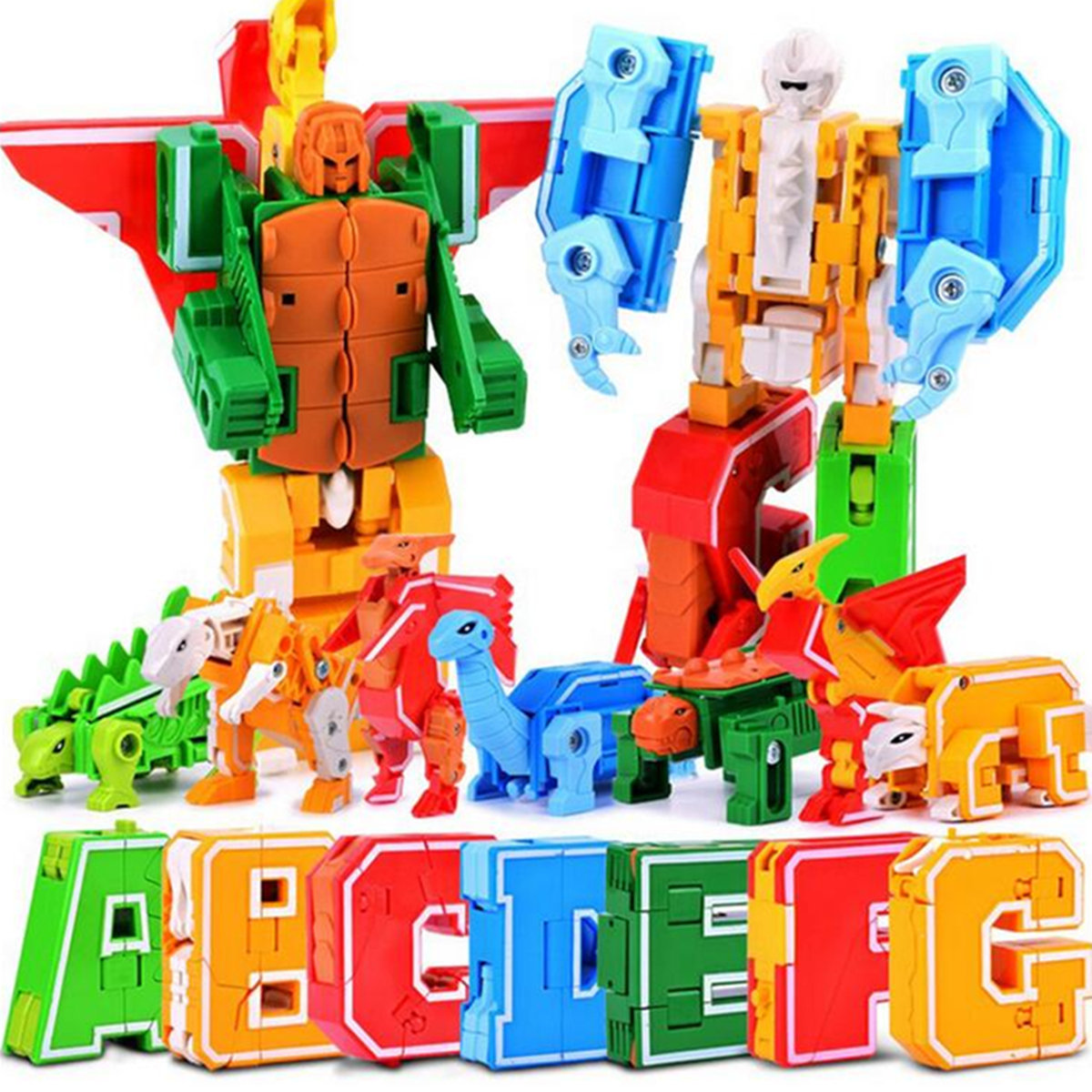 DIY Letter Transformation Alphabet Dinosaur Robot Animal Kids Toy Gift