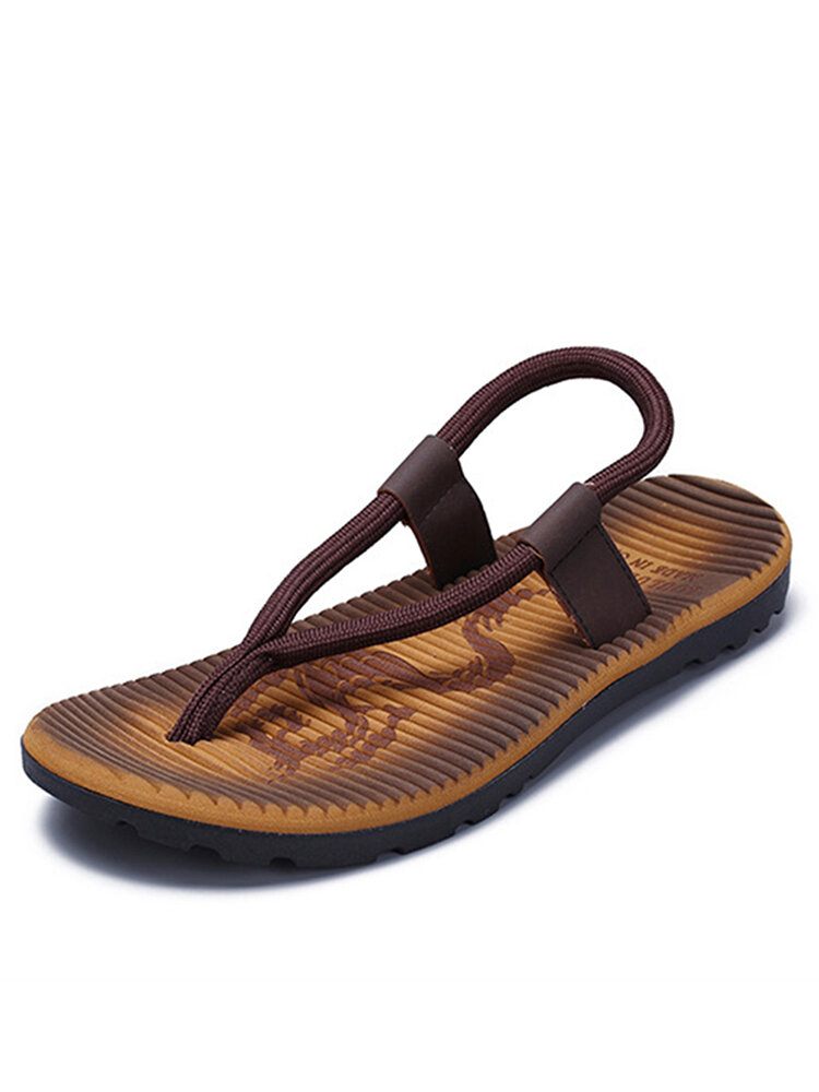 Men Roma Style Color Blocking Light Weight Casual Beach Sandals
