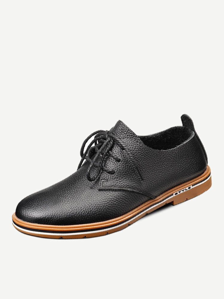 Men Cow Leather Non Slip Soft Sole Casual Formal Shoes