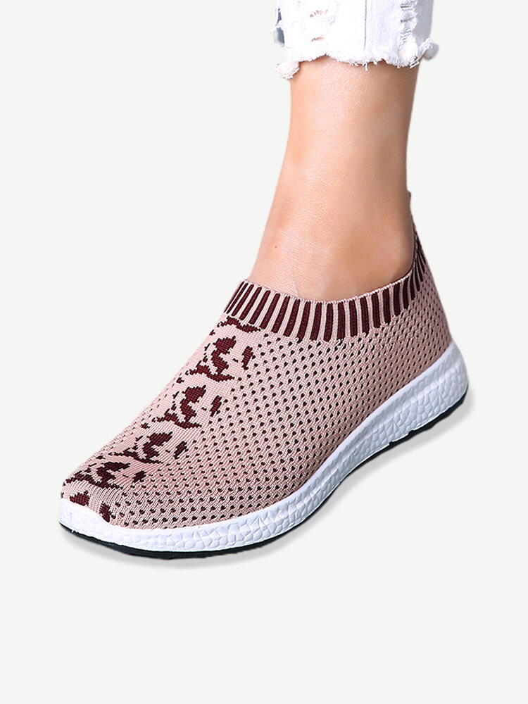 LOSTISY Women Outdoor Casual Shoes Mesh Slip On Platform Sneakers