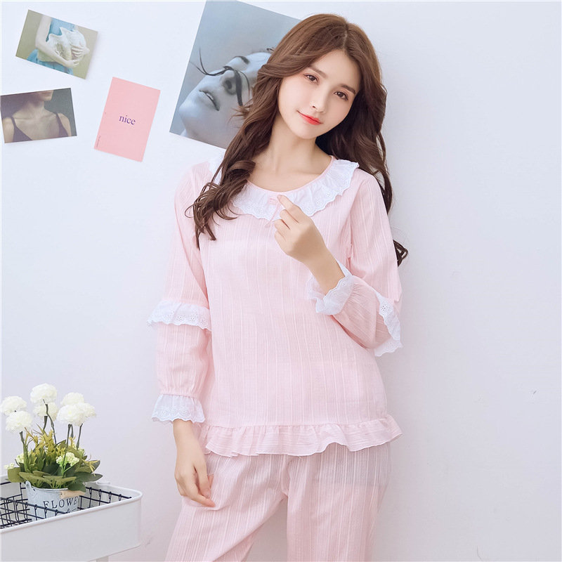 Cotton Cute Long-sleeved Trousers Two-piece Pajamas