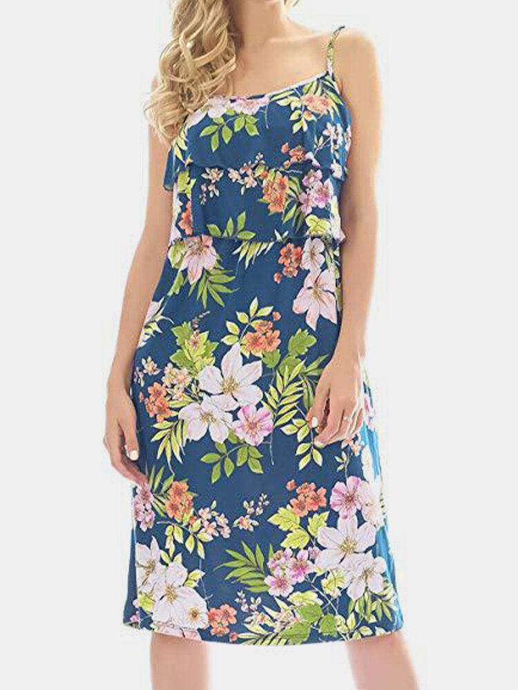 Maternity Floral Sleeveless Front Open Casual Nursing Dress