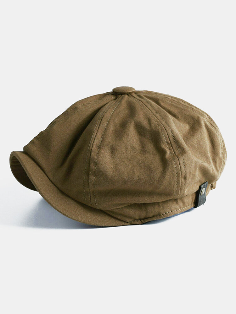 

Men Vintage Painter Beret Hats Summer Octagonal Newsboy Cap Cabbie Lvy Flat Hat, Coffee;black